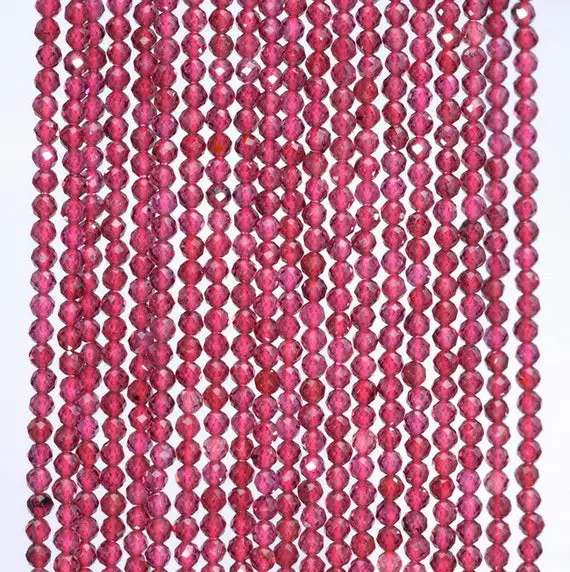 2mm Red Garnet Gemstone Grade Aaa Micro Faceted Fine Round 2mm Loose Beads 15.5 Inch Full Strand (90142371-344)