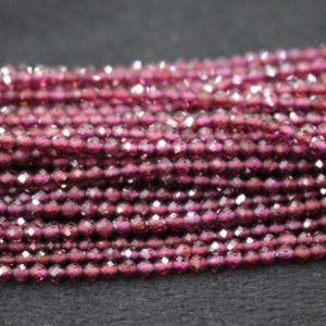 Shop Garnet Faceted Beads! Natural AAA Faceted Purple Garnet Round Beads,2mm 3mm  Faceted Purple Garnet Beads,One Strand 15" | Natural genuine faceted Garnet beads for beading and jewelry making.  #jewelry #beads #beadedjewelry #diyjewelry #jewelrymaking #beadstore #beading #affiliate #ad