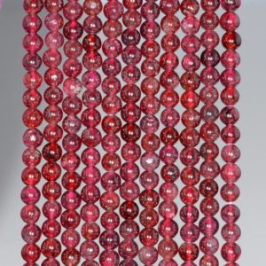 Shop Garnet Round Beads! 3-4MM Red Garnet Gemstone Round Loose Beads 15.5 inch Full Strand (80001137-A165) | Natural genuine round Garnet beads for beading and jewelry making.  #jewelry #beads #beadedjewelry #diyjewelry #jewelrymaking #beadstore #beading #affiliate #ad