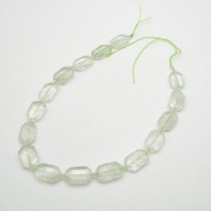 Shop Green Amethyst Beads! High Quality Grade A Natural Clear Green Amethyst Semi-precious Gemstone Faceted Cross Drilled Rectangle Pendant / Beads – approx 15.5" | Natural genuine faceted Green Amethyst beads for beading and jewelry making.  #jewelry #beads #beadedjewelry #diyjewelry #jewelrymaking #beadstore #beading #affiliate #ad