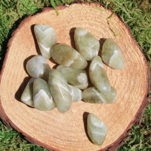 Shop Green Amethyst Stones & Crystals! Prasiolite Tumbled **Heat Treated** | Natural genuine stones & crystals in various shapes & sizes. Buy raw cut, tumbled, or polished gemstones for making jewelry or crystal healing energy vibration raising reiki stones. #crystals #gemstones #crystalhealing #crystalsandgemstones #energyhealing #affiliate #ad