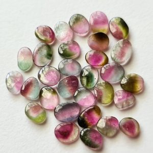 5-6mm Bio Tourmaline Plain Cabochons Natural Pink / Green Tourmaline Flat Back Cabochon 5 Pcs Loose Tourmaline for Jewelry – PKSG179 | Natural genuine stones & crystals in various shapes & sizes. Buy raw cut, tumbled, or polished gemstones for making jewelry or crystal healing energy vibration raising reiki stones. #crystals #gemstones #crystalhealing #crystalsandgemstones #energyhealing #affiliate #ad