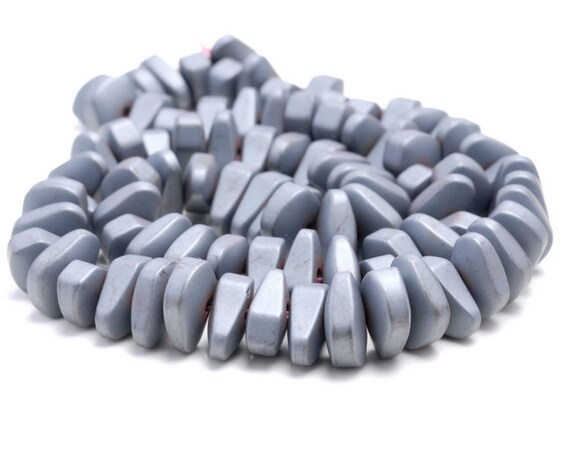 12x5mm Matte Black Hematite Gemstone Nugget Loose Beads 15.5 Inch Full Strand (80000249-a46)