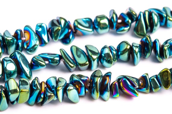 4x3-10x5mm Green Hematite Beads Pebble Chips Grade Aaa Natural Gemstone Full Strand Loose Beads 15.5" Bulk Lot Options (104785-1311)