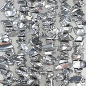 Shop Hematite Chip & Nugget Beads! 6×3-10x5mm Silver Hematite Gemstone Nugget Pebble Chips 6-10mm Loose Beads 15.5 inch Full Strand (90185641-844) | Natural genuine chip Hematite beads for beading and jewelry making.  #jewelry #beads #beadedjewelry #diyjewelry #jewelrymaking #beadstore #beading #affiliate #ad