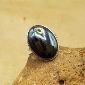 Shop Hematite Rings! Hematite ring. 925 sterling silver rings for women. Reiki jewelry. Adjustable ring uk. Grey semi precious stone. 18x13mm | Natural genuine Hematite rings, simple unique handcrafted gemstone rings. #rings #jewelry #shopping #gift #handmade #fashion #style #affiliate #ad
