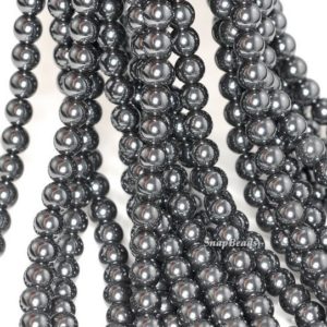 Shop Hematite Round Beads! 6mm Noir Black Hematite Gemstone Black Round 6mm Loose Beads 16 inch Full Strand (90147920-147) | Natural genuine round Hematite beads for beading and jewelry making.  #jewelry #beads #beadedjewelry #diyjewelry #jewelrymaking #beadstore #beading #affiliate #ad