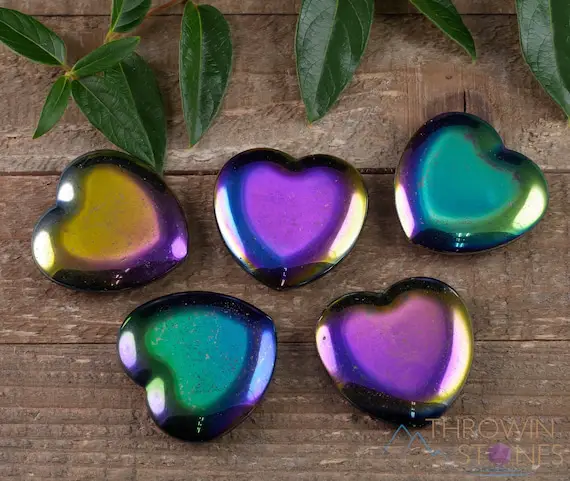 Rainbow Hematite Crystal Heart - Self Care, Home Decor, Healing Crystals And Stones, E0539