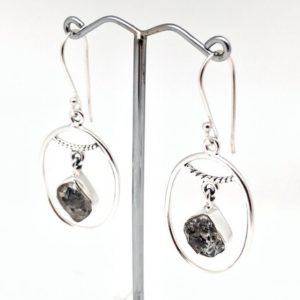 Shop Herkimer Diamond Earrings! Herkimer Diamond Silver Earrings // Raw Herkimer Diamond Earrings // Organic Oval Dangly Setting // 925 Sterling Silver | Natural genuine Herkimer Diamond earrings. Buy crystal jewelry, handmade handcrafted artisan jewelry for women.  Unique handmade gift ideas. #jewelry #beadedearrings #beadedjewelry #gift #shopping #handmadejewelry #fashion #style #product #earrings #affiliate #ad