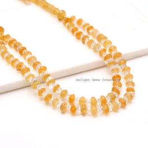 Shop Herkimer Diamond Necklaces! Natural Yellow Heliodor With Herkimer Beaded Necklace-6mm-8mm faceted Heliodor layering necklace-Women's Necklace Halloween Gift For her | Natural genuine Herkimer Diamond necklaces. Buy crystal jewelry, handmade handcrafted artisan jewelry for women.  Unique handmade gift ideas. #jewelry #beadednecklaces #beadedjewelry #gift #shopping #handmadejewelry #fashion #style #product #necklaces #affiliate #ad