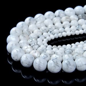 Shop Howlite Round Beads! 10 Strands 10mm White Howlite Gemstone White Round 10mm Loose Beads 15.5 inch Full Strand BULK LOT (90148742-240 x10) | Natural genuine round Howlite beads for beading and jewelry making.  #jewelry #beads #beadedjewelry #diyjewelry #jewelrymaking #beadstore #beading #affiliate #ad