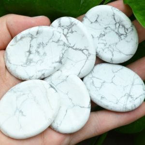 Shop Howlite Stones & Crystals! Natural Howlite Worry Stone,Healing Worry Stone,Chakra Worry Stone,Size 35x45MM | Natural genuine stones & crystals in various shapes & sizes. Buy raw cut, tumbled, or polished gemstones for making jewelry or crystal healing energy vibration raising reiki stones. #crystals #gemstones #crystalhealing #crystalsandgemstones #energyhealing #affiliate #ad