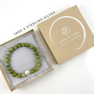 Shop Jade Jewelry! Jade bracelet with 925 sterling silver | Natural genuine Jade jewelry. Buy crystal jewelry, handmade handcrafted artisan jewelry for women.  Unique handmade gift ideas. #jewelry #beadedjewelry #beadedjewelry #gift #shopping #handmadejewelry #fashion #style #product #jewelry #affiliate #ad