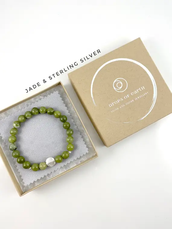 Jade Bracelet With 925 Sterling Silver