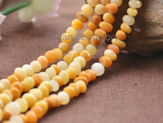 Natural Yellow Jade Freedom Pebble Beads, Full Strand 8*10mm Semi Precious Stone Loose Beads Wholesale (jy102)