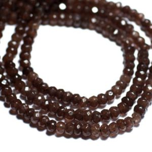 Shop Jade Faceted Beads! Fil 39cm 128pc env – Perles de Pierre – Jade Rondelles Facettées 4x2mm Brun Marron Taupe | Natural genuine faceted Jade beads for beading and jewelry making.  #jewelry #beads #beadedjewelry #diyjewelry #jewelrymaking #beadstore #beading #affiliate #ad