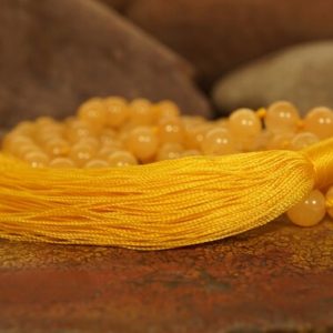 Shop Jade Necklaces! Orange Jade Mala • Jade Mala Necklace • Orange Jade Mala • Knotted Mala • Tassel Necklace • High Quality Treated Jade • 6mm • 2090 | Natural genuine Jade necklaces. Buy crystal jewelry, handmade handcrafted artisan jewelry for women.  Unique handmade gift ideas. #jewelry #beadednecklaces #beadedjewelry #gift #shopping #handmadejewelry #fashion #style #product #necklaces #affiliate #ad