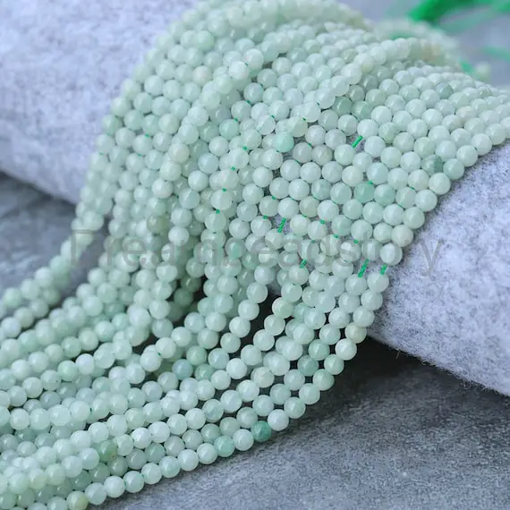 Grade A Natural Burma Jadeite Gemstone Beads For Jewelry Making 2mm 3mm 4mm Jade Sold By Strand