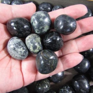 Shop Tumbled Jade Crystals & Pocket Stones! Black Nephrite Jade Tumbled Stone 1 inch + Crystal | Natural genuine stones & crystals in various shapes & sizes. Buy raw cut, tumbled, or polished gemstones for making jewelry or crystal healing energy vibration raising reiki stones. #crystals #gemstones #crystalhealing #crystalsandgemstones #energyhealing #affiliate #ad