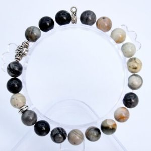 Shop Jasper Bracelets! 8MM Gray Picasso Jasper Beads Bracelet Grade AAA Genuine Natural Round Gemstone 6" with a Cross Charm BULK LOT 1,3,5,10 and 50 (106803h-076) | Natural genuine Jasper bracelets. Buy crystal jewelry, handmade handcrafted artisan jewelry for women.  Unique handmade gift ideas. #jewelry #beadedbracelets #beadedjewelry #gift #shopping #handmadejewelry #fashion #style #product #bracelets #affiliate #ad