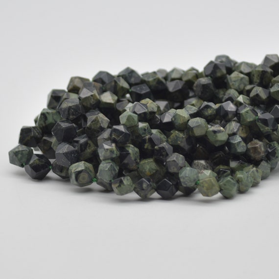 Natural Kambaba Jasper Semi-precious Gemstone Star Cut Faceted Round  Beads - 6mm, 8mm Sizes - 15" Strand