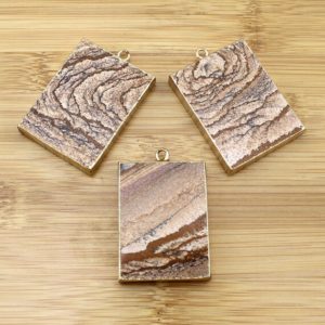 Shop Jasper Pendants! 35X 45MM Natural Picture Stone Connectors, Rectangle Picture Jasper Stone Charm Pendant,Necklace Charms-TR195 | Natural genuine Jasper pendants. Buy crystal jewelry, handmade handcrafted artisan jewelry for women.  Unique handmade gift ideas. #jewelry #beadedpendants #beadedjewelry #gift #shopping #handmadejewelry #fashion #style #product #pendants #affiliate #ad