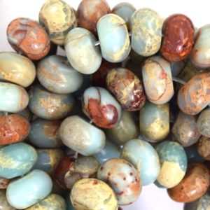 Natural Brown Blue Snake Skin Jasper Rondelle Button Beads 15.5" 4mm 6mm 8mm | Natural genuine rondelle Jasper beads for beading and jewelry making.  #jewelry #beads #beadedjewelry #diyjewelry #jewelrymaking #beadstore #beading #affiliate #ad