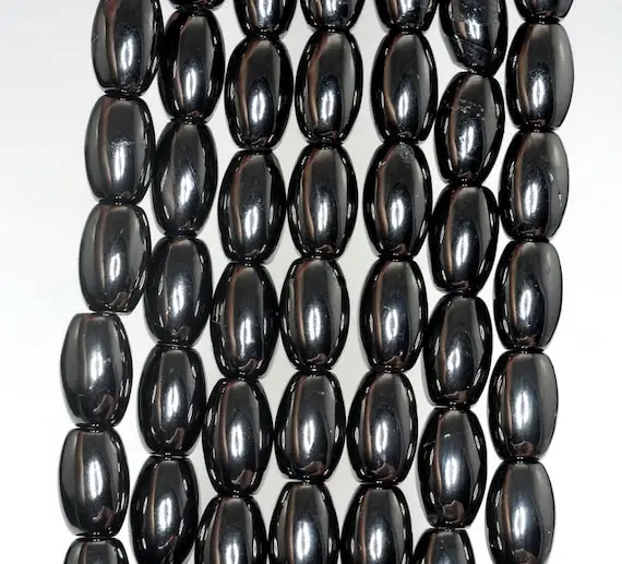 13x8mm Black Jet Gemstone Barrel Drum Loose Beads 16 Inch Full Strand (90186903-824)