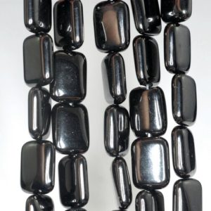 Shop Jet Beads! 14x10mm Black Jet Gemstone Rectangle Loose Beads 16 inch Full Strand (90186914-825) | Natural genuine other-shape Jet beads for beading and jewelry making.  #jewelry #beads #beadedjewelry #diyjewelry #jewelrymaking #beadstore #beading #affiliate #ad