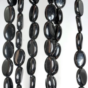 Shop Jet Beads! 14x10mm Black Jet Gemstone Oval Loose Beads 16 inch Full Strand (90186921-825) | Natural genuine other-shape Jet beads for beading and jewelry making.  #jewelry #beads #beadedjewelry #diyjewelry #jewelrymaking #beadstore #beading #affiliate #ad