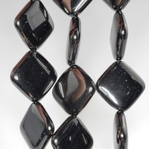 Shop Jet Beads! 20x20mm Black Jet Gemstone Organic Diamond Square Loose Beads 16 inch Full Strand (90186904-885) | Natural genuine other-shape Jet beads for beading and jewelry making.  #jewelry #beads #beadedjewelry #diyjewelry #jewelrymaking #beadstore #beading #affiliate #ad