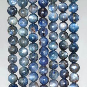 Shop Kyanite Round Beads! 7mm Blue Kyanite Gemstone Round 7mm Loose Beads 7.5 inch Half Strand (90188738-89) | Natural genuine round Kyanite beads for beading and jewelry making.  #jewelry #beads #beadedjewelry #diyjewelry #jewelrymaking #beadstore #beading #affiliate #ad