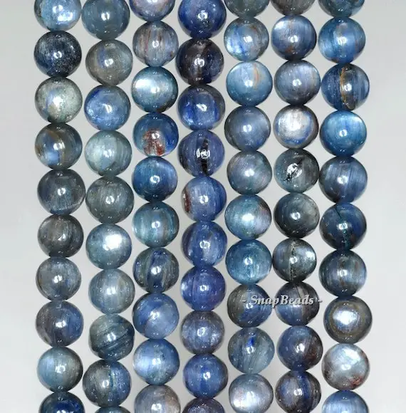 7mm Blue Kyanite Gemstone Round 7mm Loose Beads 7.5 Inch Half Strand (90188738-89)
