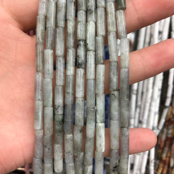 Labradorite Tube Beads, Natural Gemstone Beads, Loose Stone Beads 4x13mm 15''