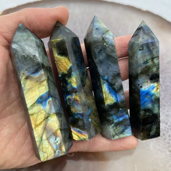 Aaaa Natural Labradorite Tower,rainbow Labradorite Wand,healing Crystal Tower,reiki Chakra Labradorite Tower,labradorite Point Tower/wand.