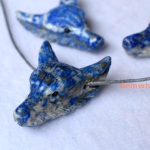 1PC 30x40mm AAA Natural lapis lazuli carving wolf head pendant, DIY wolf head stone pendant for necklace, jewelry supply | Natural genuine Lapis Lazuli pendants. Buy crystal jewelry, handmade handcrafted artisan jewelry for women.  Unique handmade gift ideas. #jewelry #beadedpendants #beadedjewelry #gift #shopping #handmadejewelry #fashion #style #product #pendants #affiliate #ad
