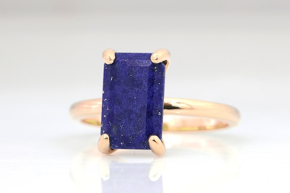 September Birthstone Ring · Lapis Ring · Lapis Lazuli Ring · Lapis Ring For Women · Rectangle Ring · Gemstone Ring · Stackable Ring