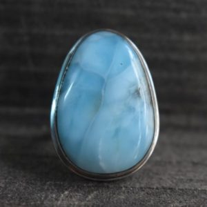 Shop Larimar Rings! natural larimar ring,larimar ring,925 silver ring,larimar gemstone ring,blue larimar ring,unique shape ring | Natural genuine Larimar rings, simple unique handcrafted gemstone rings. #rings #jewelry #shopping #gift #handmade #fashion #style #affiliate #ad