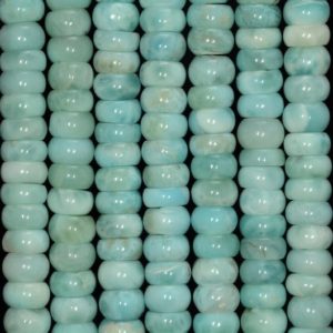 Shop Larimar Beads! Genuine Dominican Larimar Gemstone Grade AAA Blue 8×6-8x4MM Rondelle Slice Loose Beads 4 inch (80006170-109) | Natural genuine beads Larimar beads for beading and jewelry making.  #jewelry #beads #beadedjewelry #diyjewelry #jewelrymaking #beadstore #beading #affiliate #ad
