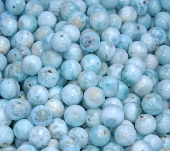 11mm Dominican Larimar Gemstone Grade A Light Blue Round Select Your Beads 2,4,8,12,16 Beads (80004186-911)