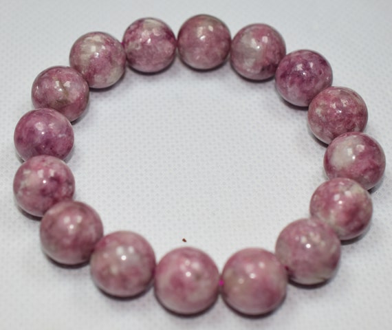 Lepidolite Bracelet Large 14mm Beads