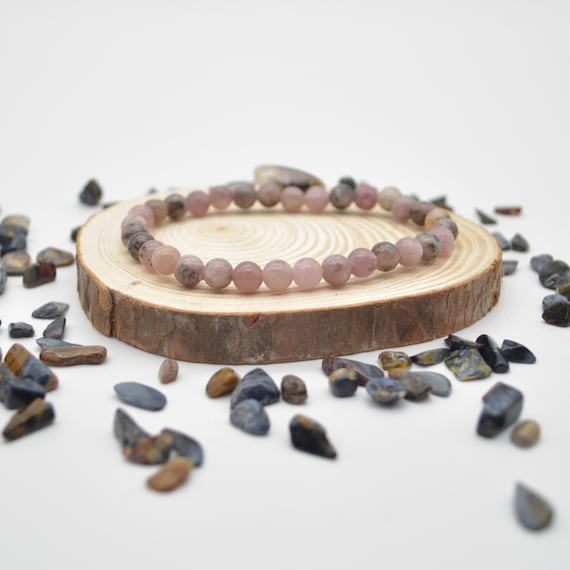 Natural Lepidolite Semi-precious Gemstone Round Beads Sample Strand / Bracelet - 6mm Or 8mm Sizes, 7.5"