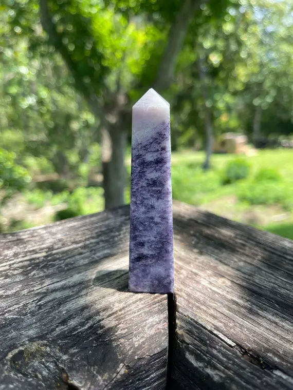 Lepidolite Crystal Tower - Point - Calming Energy - Reiki Charged - Powerful Energy - Support For Depression & Anxiety -#7