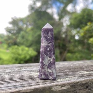 Lepidolite Crystal Tower – Point – Reiki Charged – Calming Energy – Lilac Lithium Lepidolite – Support for  Depression & Anxiety – #8 | Natural genuine stones & crystals in various shapes & sizes. Buy raw cut, tumbled, or polished gemstones for making jewelry or crystal healing energy vibration raising reiki stones. #crystals #gemstones #crystalhealing #crystalsandgemstones #energyhealing #affiliate #ad