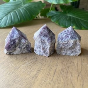 Shop Lepidolite Points & Wands! One lepidolite point | Natural genuine stones & crystals in various shapes & sizes. Buy raw cut, tumbled, or polished gemstones for making jewelry or crystal healing energy vibration raising reiki stones. #crystals #gemstones #crystalhealing #crystalsandgemstones #energyhealing #affiliate #ad