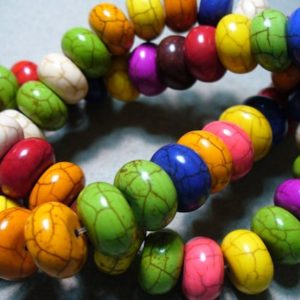 Shop Magnesite Beads! Magnesite Beads Gemstone Mixed Colors Rondelle 12x6MM | Natural genuine rondelle Magnesite beads for beading and jewelry making.  #jewelry #beads #beadedjewelry #diyjewelry #jewelrymaking #beadstore #beading #affiliate #ad