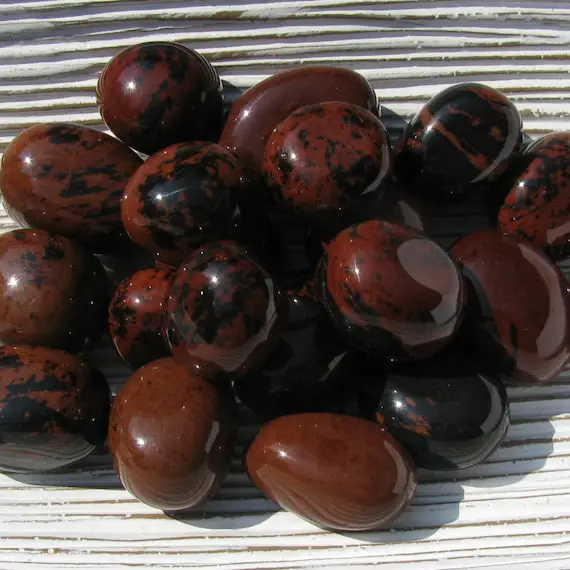 Mahogany Obsidian - Obsidian - Tumbled Stones - Tumbled Obsidian - Obsidian Crystal - Prosperity Stone - Protection Stone - Grounding Stone