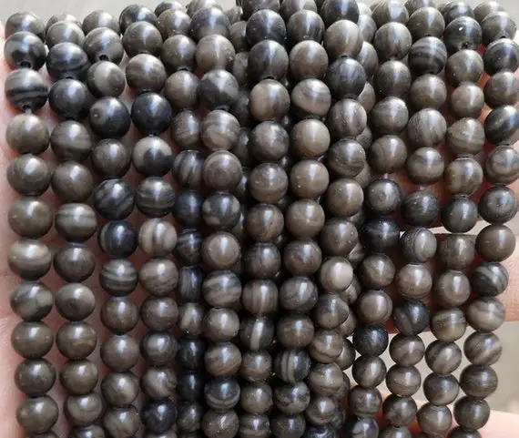 Natural Black Malachite Smooth Round Beads,4mm 6mm 8mm 10mm 12mm Malachite Beads Wholesale Supply,one Strand 15''
