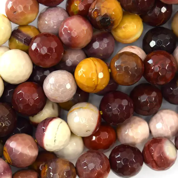 Natural Faceted Mookaite Round Beads 15" Strand 3mm 4mm 6mm 8mm 10mm 12mm