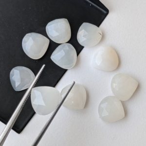 Shop Moonstone Cabochons! 9-10mm White Moonstone Cabochons, Natural Moonstone Faceted Heart Shaped Flat Back Cabochons Loose for Jewelry (5Pcs to 10Pcs Option)-ADG359 | Natural genuine stones & crystals in various shapes & sizes. Buy raw cut, tumbled, or polished gemstones for making jewelry or crystal healing energy vibration raising reiki stones. #crystals #gemstones #crystalhealing #crystalsandgemstones #energyhealing #affiliate #ad